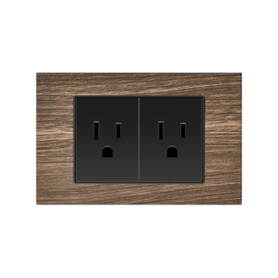 台标复古木纹美规电源118型美标15A金属110v插座带USB Type-c插口