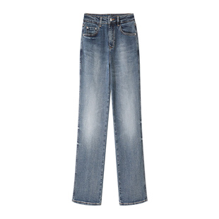 显瘦神器~复古摩登感遮肉显高显腿长百搭舒适法棍牛仔裤长裤女