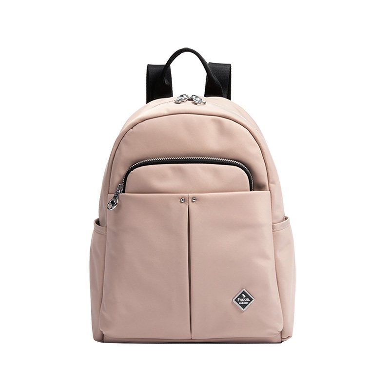 Frazzil/法姿双肩背包女夏季新品日韩时尚小背包粉色尼龙休闲书包