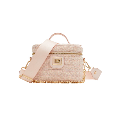 ALDO女手提斜挎包粉色毛呢水桶包