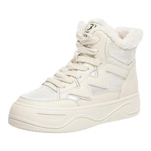 星期六厚底板鞋女款2025新款冬季雪地靴加绒保暖棉鞋高帮休闲鞋子