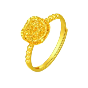 轻奢沙金小方糖戒指女款开口可调节精致小众设计感指环送女友礼物