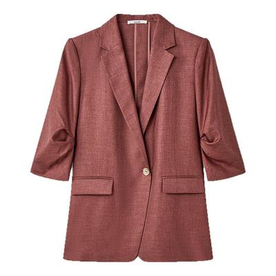 Laurel劳芮25春秋新款铁锈红Zero Suit零感西装女LWD365T068DX