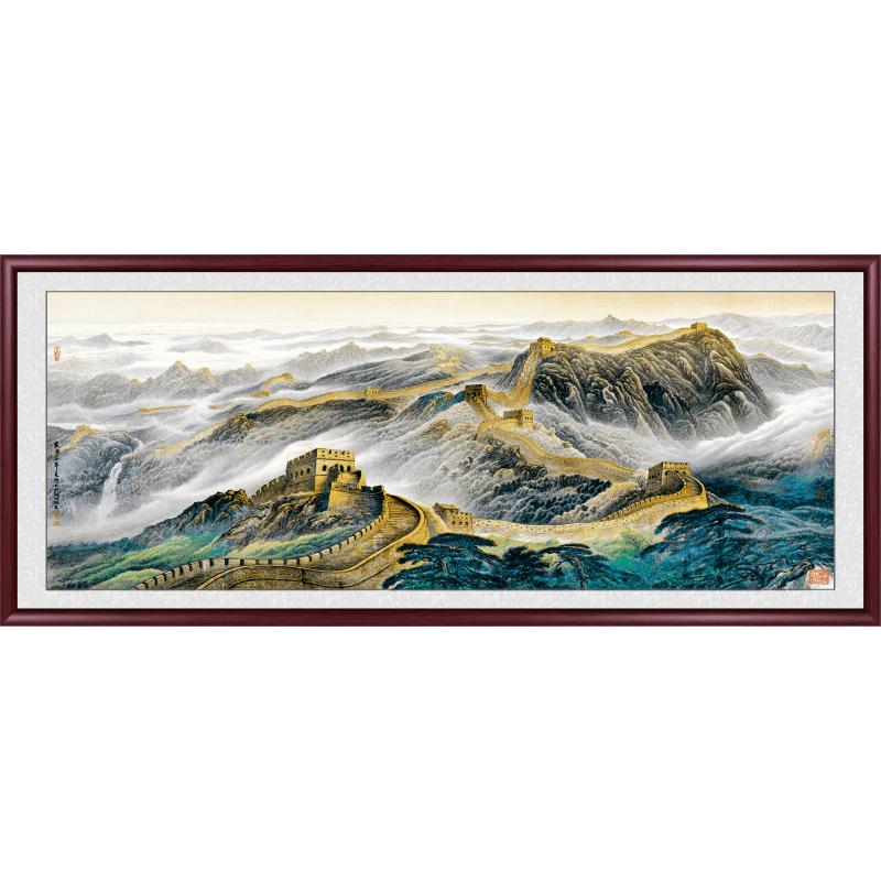 万里长城画靠山图客厅装饰画山水画办公室挂画沙发背景墙壁画国画