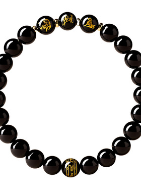 【三合六合】黑曜石本命佛手串