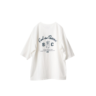 桑妮库拉/Sunny clouds 男式纯棉复古风印花T恤(白)