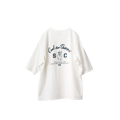 男式纯棉复古风印花T恤（白）