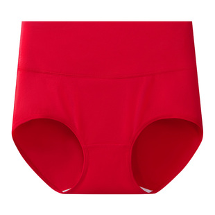 三枪高腰内裤女纯棉本命年大红色内裤抗菌高腰收腹弹力女士三角裤