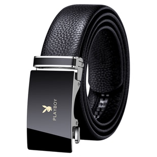 花花公子男士皮带2026新款高档商务休闲真皮裤带正品头层牛皮腰带
