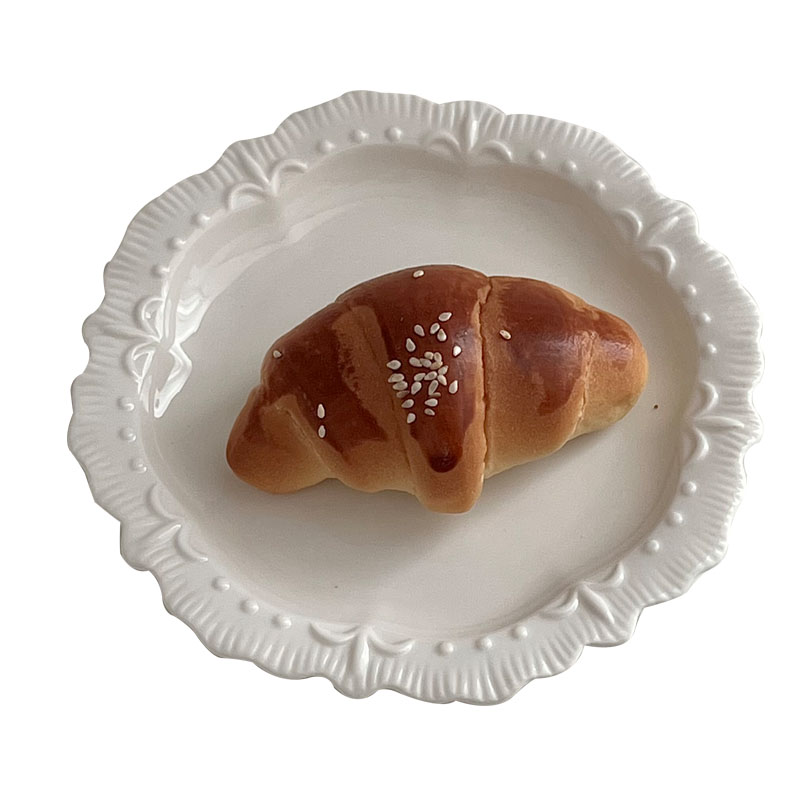 精致浮雕陶瓷平盘餐具套装