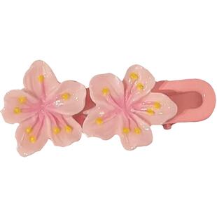 儿童发卡粉色樱花发夹2026新款甜美少女可爱侧边碎发bb夹发圈发饰