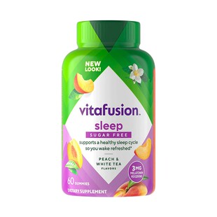 美国vitafusion褪黑素睡眠软糖sleepwell安瓶助眠退黑素片60粒