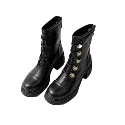 羊皮版~时髦显高7cm马丁短靴子女