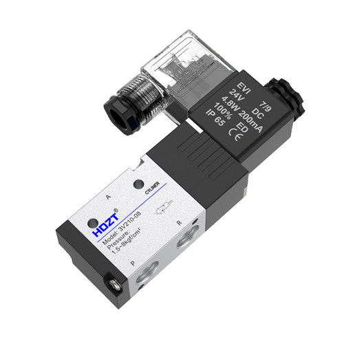 气动电磁阀3V210-08-NC一进一出常闭电磁阀3V310-10二位三通24v