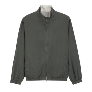 MindBridge【双面穿】2026年春季老钱风亚麻外套男士撞色立领夹克