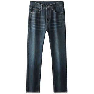 金盾男士牛仔裤2024秋冬新款商务休闲宽松直筒男裤秋季弹力长裤子