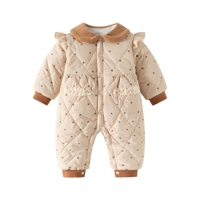 女宝宝冬装连体衣抱衣棉服