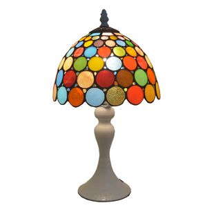 欧美式护眼书桌床头灯地中海吧台复古遥控调光彩色玻璃氛围小台灯