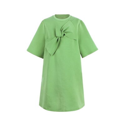 素芭蝴蝶结卫衣连衣裙