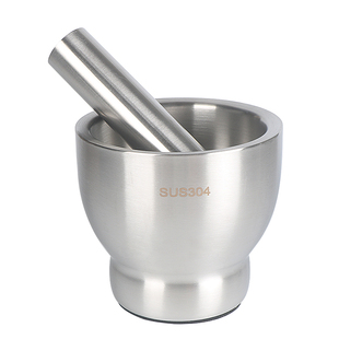 实验室不锈钢研钵304不锈钢捣碎器家用研磨手动石臼擂钵晶体粉末试剂研钵药碗捣蒜捣药罐