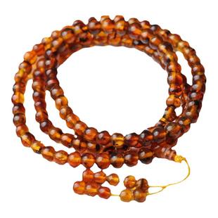 天然抚顺琥珀108颗植物金珀蜜蜡灵草血珀6佛珠药珀单手串项链男女