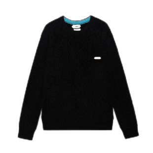 IMMI秋冬新款女士全羊绒拉毛领口撞色套头毛衣300124