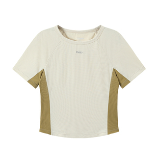 BENPANDA x BUPAIDUI速干明线拼接运动短袖T恤撞色女2025夏季新款