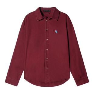 【马年限定】Unvesno(UN)做旧石磨洗褪老钱风马年刺绣磨毛衬衫