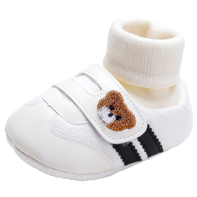婴儿软底步前鞋冬季加绒鞋袜一体