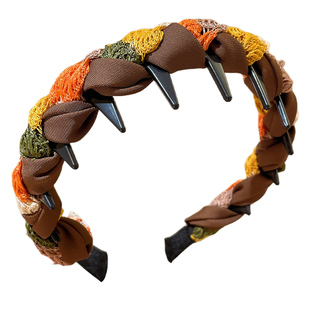 秋冬缠绕齿梳发箍女2025新款高级感高颅顶头箍防滑压发发卡头饰