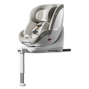 qborn小海豚pro新生米色儿童安全座椅宝宝婴儿车载智能通风款