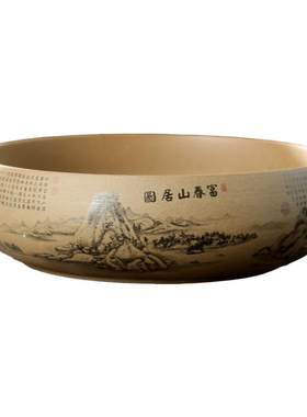特大号茶洗陶瓷家用客厅大号水洗茶杯盆中号水培花盆一叶莲碗笔