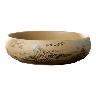 特大号茶洗陶瓷家用客厅大号水洗茶杯盆中号水培花盆一叶莲碗笔