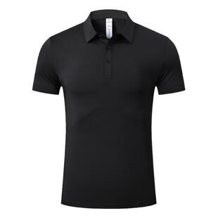 运动POLO衫男女夏季翻领短袖T速干透气弹力修身健身教练工服定制