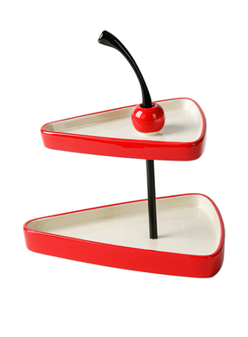 创意樱桃双层三角收纳盒摆件