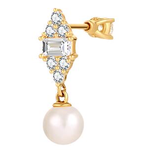 【新品】一撇一捺YPYN珠光绮年9K金单只耳钉莫桑钻耳骨钉时髦