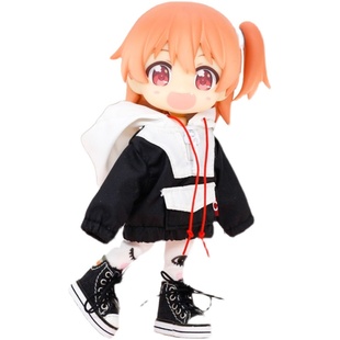 ob11mollyP9娃衣帽衫卫衣拼色冲锋衣外套娃娃衣服12分bjd GSC美结