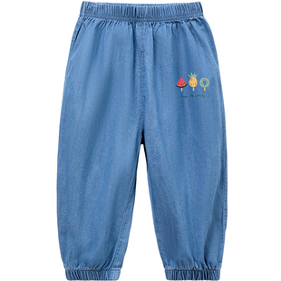 婴儿牛仔裤春秋夏季男女童纯棉薄款外穿开档儿童防蚊长裤宝宝裤子