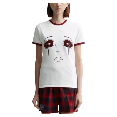 PUSHBUTTON WINE RIB POINT T-SHIRT T恤女HBX