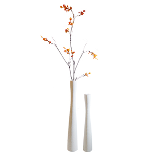 宋式美学长款细高陶瓷花瓶干花插花器白色电视柜开放格玄关柜装饰