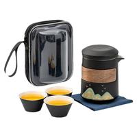 粗陶旅行戶外快客杯萬里山河茶具