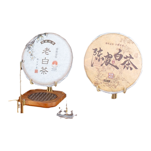 黄铜茶饼架托实木普洱茶架子高端茶托茶饼展示架茶叶摆放架支架