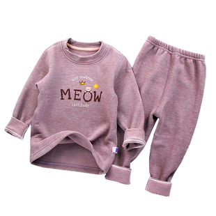 儿童保暖内衣套装加绒加厚冬季男童女童秋衣秋裤宝宝保暖上衣裤子