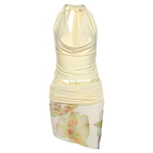 #Sisjuly# 度假休闲风百搭荡领挂脖背心 不规则高腰半身裙套装女