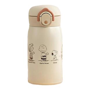 史努比316不锈钢保温杯简约小巧时尚男女随手杯便携弹跳盖水杯子