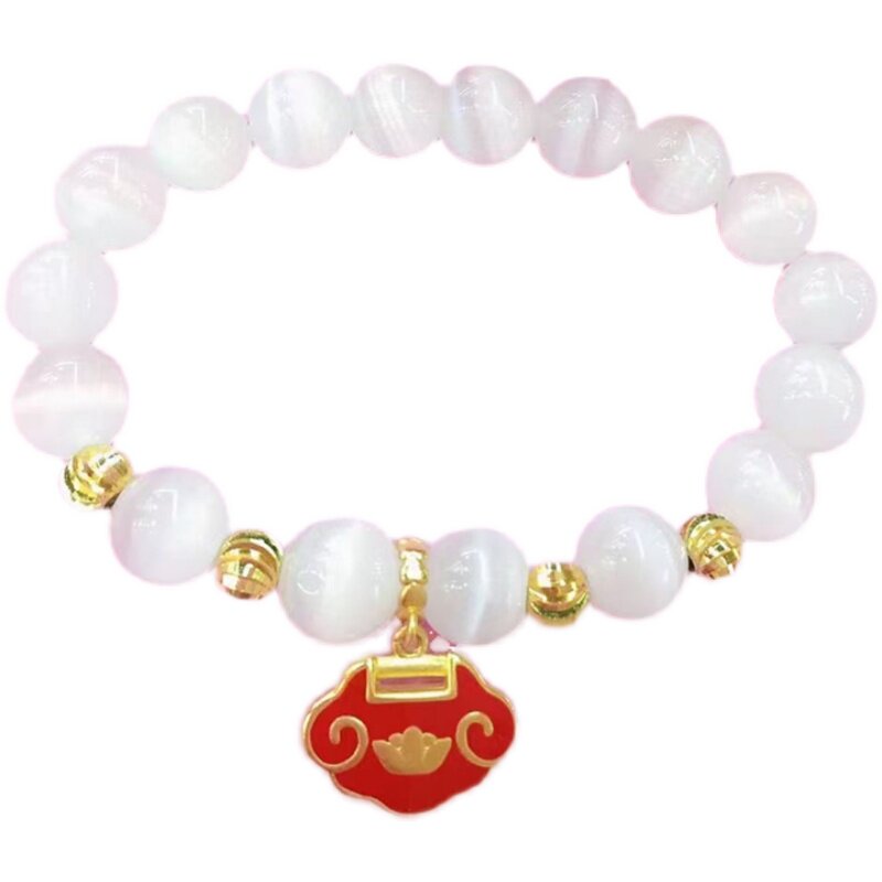 手链猫眼石两世欢女福牌金饰品