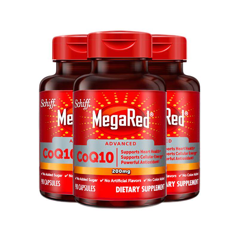 【自营】MegaRed脉拓美国进口高含量辅酶q10软胶囊熬夜护心脏3瓶
