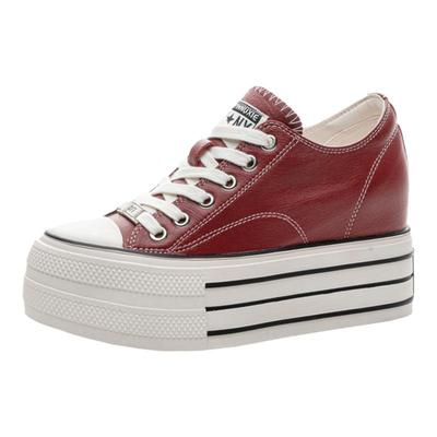 厚底头层牛皮春季新款小白鞋百搭