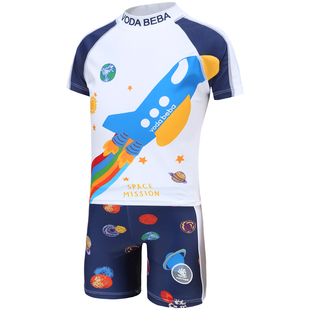 Voda Beba 儿童泳衣男童防晒泳装男孩短袖分体速干游泳衣中大童