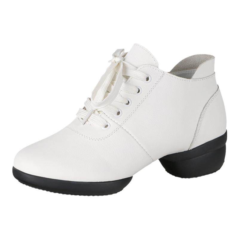 阅舞广场舞鞋纯牛皮拉链款